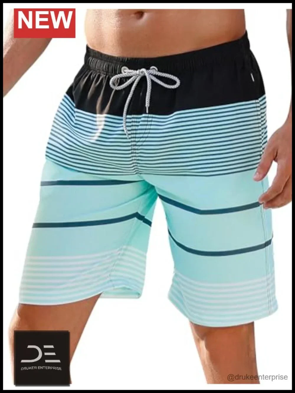 Quick Dry Swim Trunks with Mesh Lining & Pockets